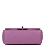 Chanel Purple Quilted Lambskin Rectangular Mini Classic Flap Bag Silver Hardware - Image 7