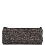 Chanel Small Deauville Shopping Bag Black Wool Silver Hardware - Image 6