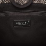 Chanel Small Deauville Shopping Bag Black Wool Silver Hardware - Image 8