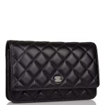 Chanel SO Black Classic Quilted Lambskin Wallet On Chain (WOC) Black Hardware - Image 4