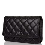Chanel SO Black Classic Quilted Lambskin Wallet On Chain (WOC) Black Hardware - Image 5