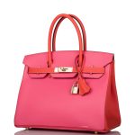 Hermes Birkin 30cm Bi-Color Rose Azalee and Feu Epsom Permabrass Hardware - Image 5