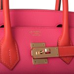 Hermes Birkin 30cm Bi-Color Rose Azalee and Feu Epsom Permabrass Hardware - Image 7