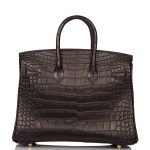 Hermes Black Matte Alligator Birkin 25cm Gold Hardware - Image 5