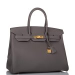 Hermes Birkin 35 Etain Togo Gold Hardware - Image 2