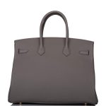 Hermes Birkin 35 Etain Togo Gold Hardware - Image 4