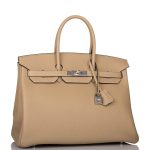 Hermes Birkin 35 Trench Clemence Palladium Hardware - Image 2