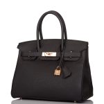 Hermes Black Togo Birkin 30cm Rose Gold Hardware - Image 5