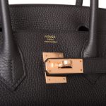 Hermes Black Togo Birkin 30cm Rose Gold Hardware - Image 7