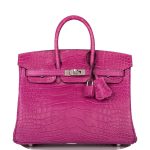 Hermes Birkin 25 Rose Scheherazade Matte Alligator Palladium Hardware