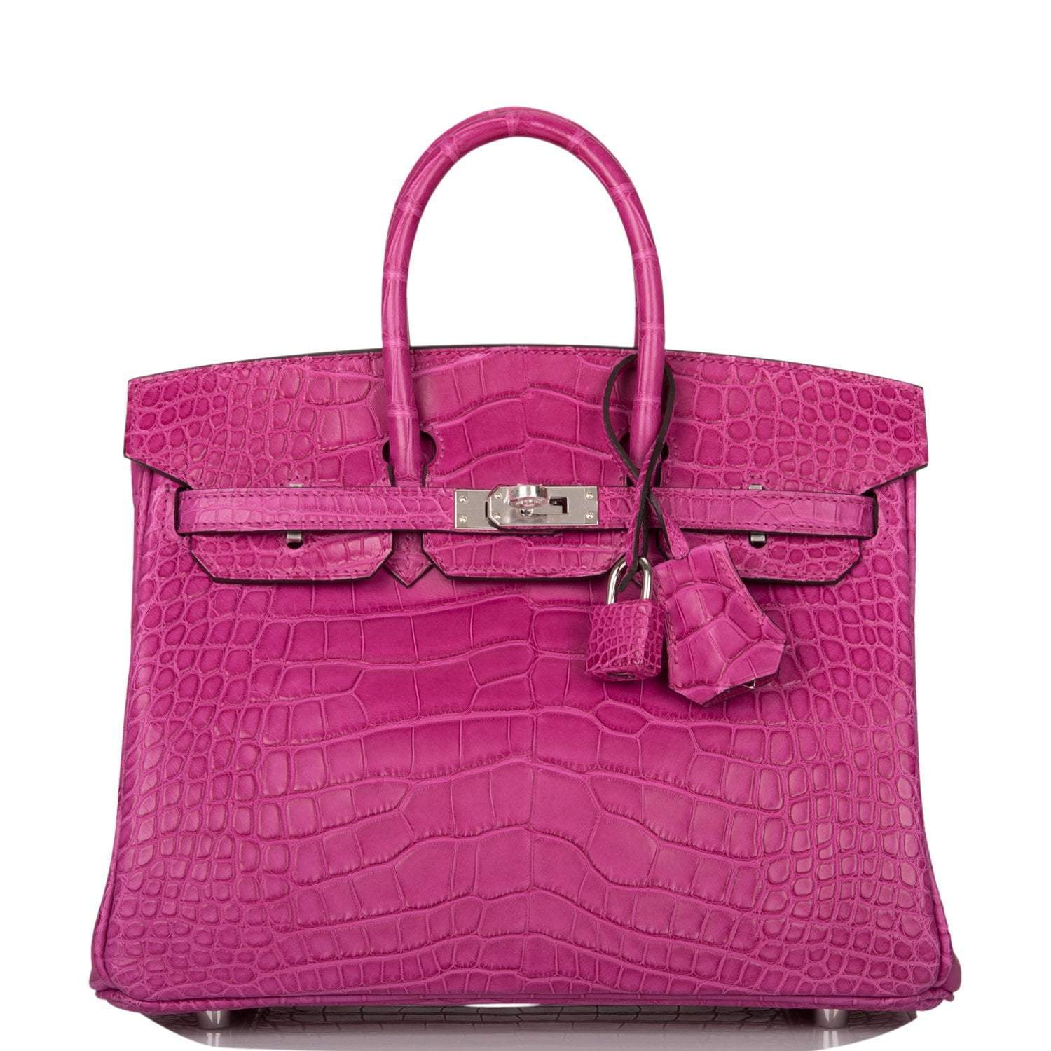 H-B-050721-1-1-5 Hermes Birkin 25 Rose Scheherazade Matte Alligator Palladium Hardware - Image 1
