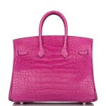Hermes Birkin 25 Rose Scheherazade Matte Alligator Palladium Hardware - Image 5