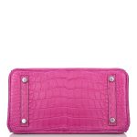 Hermes Birkin 25 Rose Scheherazade Matte Alligator Palladium Hardware - Image 3