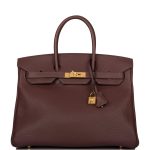 Hermes Birkin 35 Havane Clemence Gold Hardware