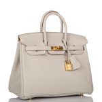 Hermes Birkin 25 Gris Perle Togo Gold Hardware - Image 6
