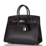 Hermes Birkin Sellier 25 Black Veau Madame Palladium Hardware - Image 7