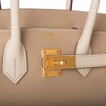 Hermes Birkin 30cm Bi-Color Trench and Craie Epsom Gold Hardware - Image 7