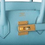 Hermes Birkin 30 Bleu Atoll Epsom Gold Hardware - Image 4