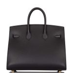 Hermes Black Veau Madame Sellier Birkin 25cm Gold Hardware - Image 6