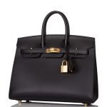 Hermes Black Veau Madame Sellier Birkin 25cm Gold Hardware - Image 2