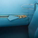 Hermes Birkin 30cm Bi-Color Craie and Bleu Atoll Togo  Rose Gold Hardware - Image 9