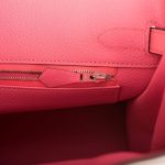 Hermes Birkin 30cm Bi-Color Craie and Rose Lipstick Clemence  Palladium Hardware - Image 9