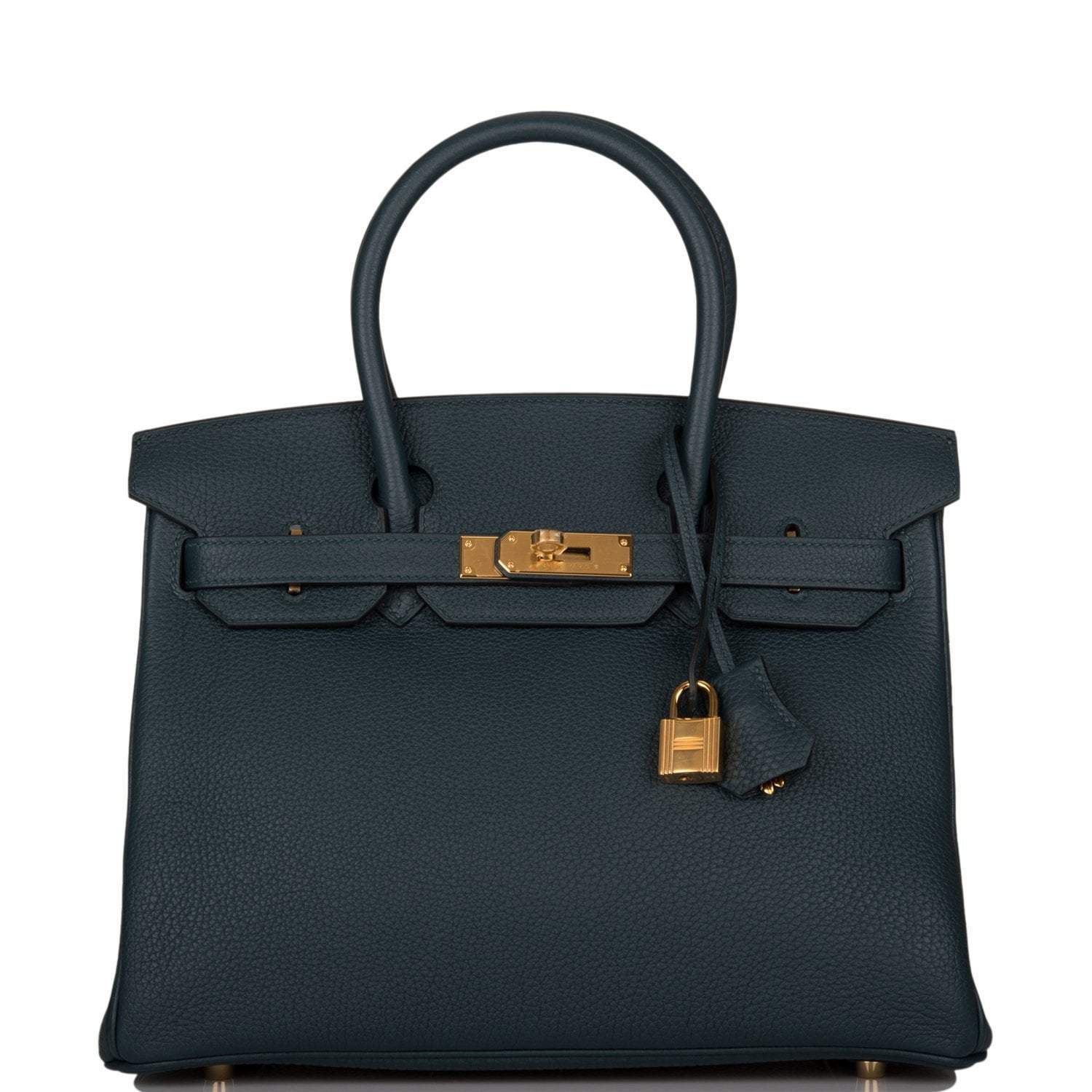 H-B-071521-1-1_d07173fa-c2ff-4b17-9481-834d4bf61238 Hermes Birkin 30 Vert Cypress Clemence Gold Hardware - Image 1