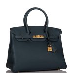 Hermes Birkin 30 Vert Cypress Clemence Gold Hardware - Image 2