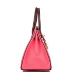 Hermes Birkin 30cm Bi-Color Rose Azalee and Bordeaux Epsom Gold Hardware - Image 3