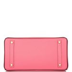 Hermes Birkin 30cm Bi-Color Rose Azalee and Bordeaux Epsom Gold Hardware - Image 6