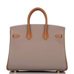 Hermes Birkin 25 Gris Asphalte and Gold Togo Brushed Gold Hardware - Image 8