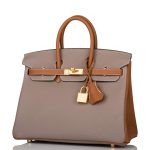 Hermes Birkin 25 Gris Asphalte and Gold Togo Brushed Gold Hardware - Image 4
