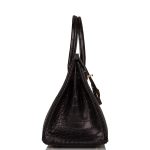 Hermes Birkin 30cm Black Matte Alligator Gold Hardware - Image 3