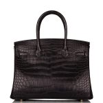 Hermes Birkin 30cm Black Matte Alligator Gold Hardware - Image 4
