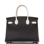 Hermes Birkin 30cm Brushed Gold Hardware Bi-Color Black and Craie Epsom - Image 5