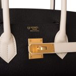 Hermes Birkin 30cm Brushed Gold Hardware Bi-Color Black and Craie Epsom - Image 7