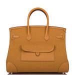 Hermes Birkin 35cm Desert/Sesame Swift and Toile Canvas "Cargo" Palladium Hardware - Image 5