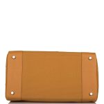 Hermes Birkin 35cm Desert/Sesame Swift and Toile Canvas "Cargo" Palladium Hardware - Image 6