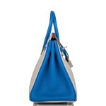 Hermes Birkin 25 Gris Mouette and Mykonos Clemence Brushed Palladium Hardware - Image 2