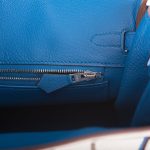Hermes Birkin 25 Gris Mouette and Mykonos Clemence Brushed Palladium Hardware - Image 5