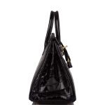 Hermes Black Shiny Niloticus Crocodile Birkin 25cm Gold Hardware - Image 6