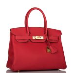 Hermes Birkin 30 Rouge Casaque Togo Gold Hardware - Image 2