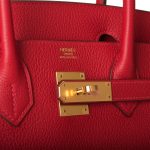 Hermes Birkin 30 Rouge Casaque Togo Gold Hardware - Image 7