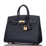 Hermes Birkin Sellier 25 Bleu Indigo Epsom Gold Hardware - Image 2