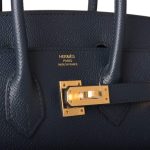 Hermes Birkin Sellier 25 Bleu Indigo Epsom Gold Hardware - Image 6