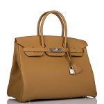 Hermes Birkin 35 Bronze D'Or Togo Palladium Hardware - Image 7