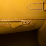 Hermes Birkin 35 Etoupe and Jaune Ambre Togo Brushed Gold Hardware - Image 8