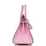 Hermes Birkin 25 Mauve Sylvestre Sellier Veau Madame Palladium Hardware - Image 9