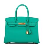 Hermes Birkin 30cm Menthe Togo Gold Hardware