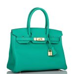 Hermes Birkin 30cm Menthe Togo Gold Hardware - Image 2